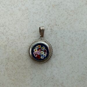 Floral Silver Necklace Pendant made in Italy